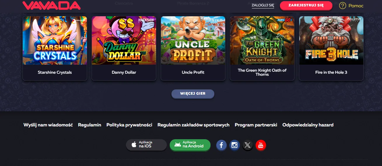 Obsługa Vavada Casino Login na Android i iOS